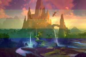 Fantasy Scene with Pride Flag