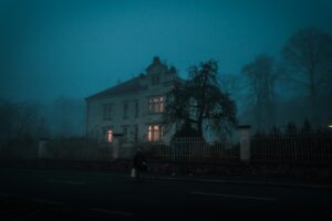 "old house in the fog"