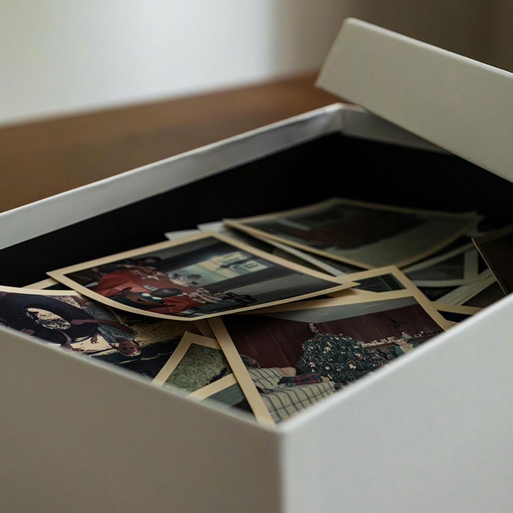 box of film photographs